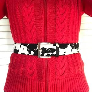 Genuine Suede Cow Print Belt- eye catching! 3/$19